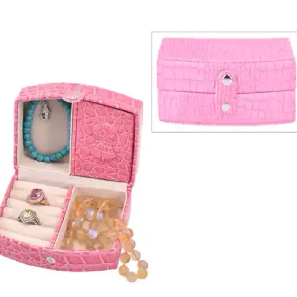 Croc Embossed Vegan Leather Jewelry Box
